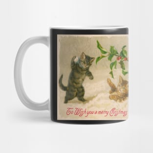 vintage Kitten Christmas Mug